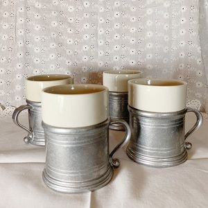 Wilton WP Armetale Pewter Tavern coffee mugs (3)